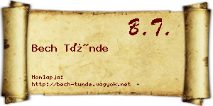 Bech Tünde névjegykártya