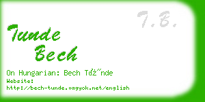 tunde bech business card